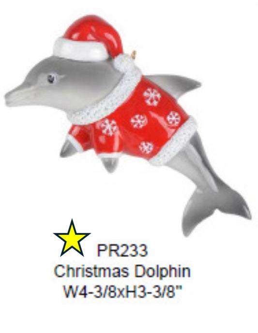 Christmas Dolphin *NEW - Resin