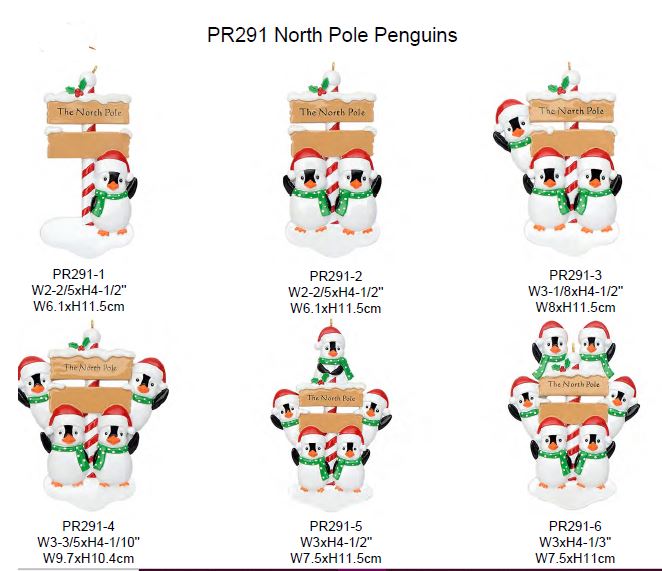 North Pole Penguins Family - Resin