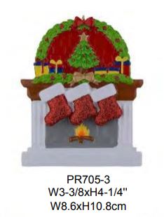 Fireplace Stocking - Resin