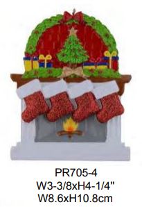 Fireplace Stocking - Resin