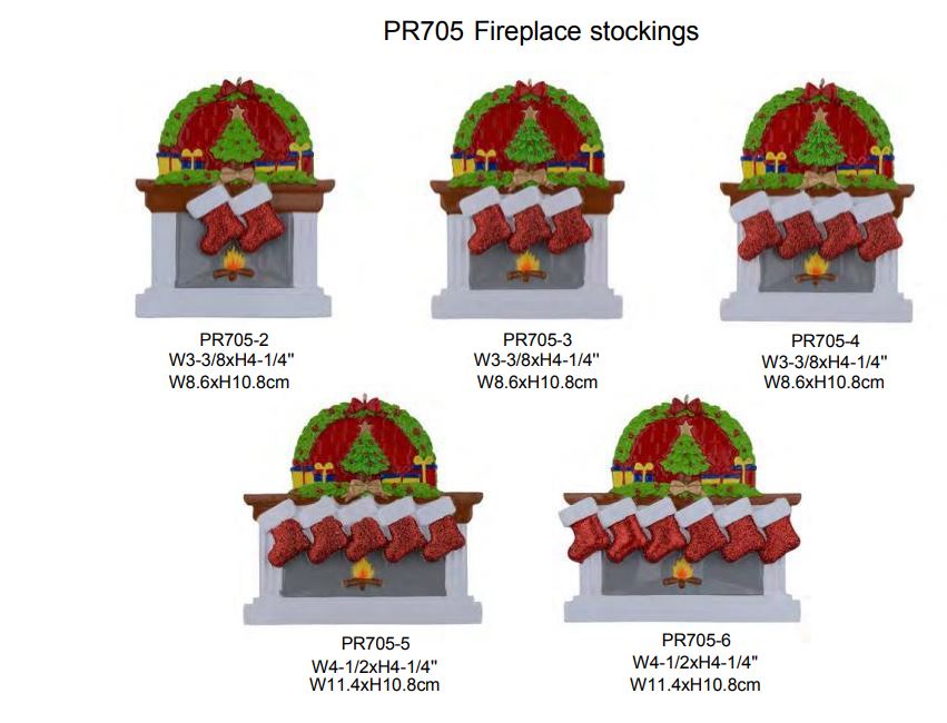 Fireplace Stocking - Resin